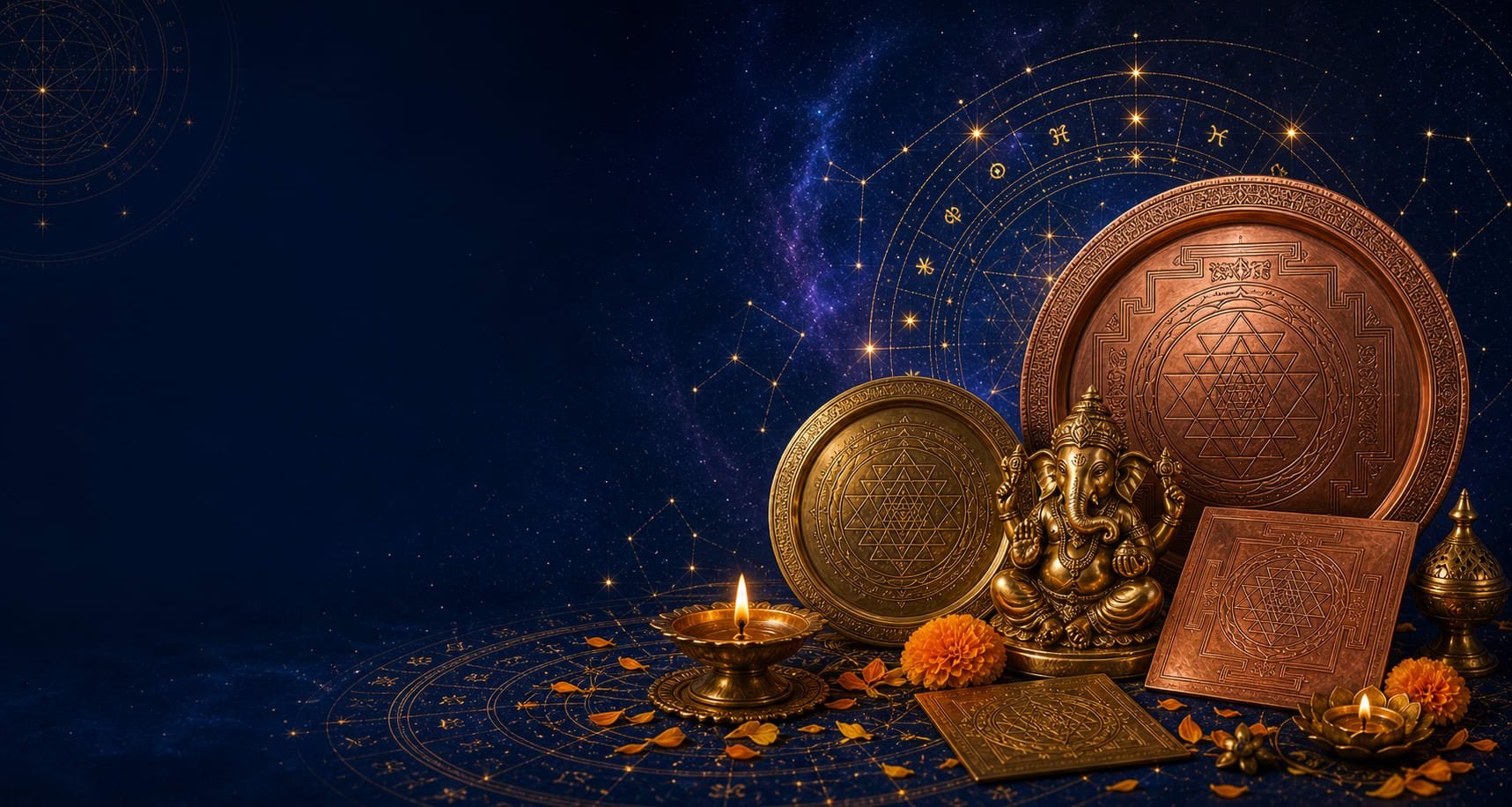 Yantras and sacred brass idols