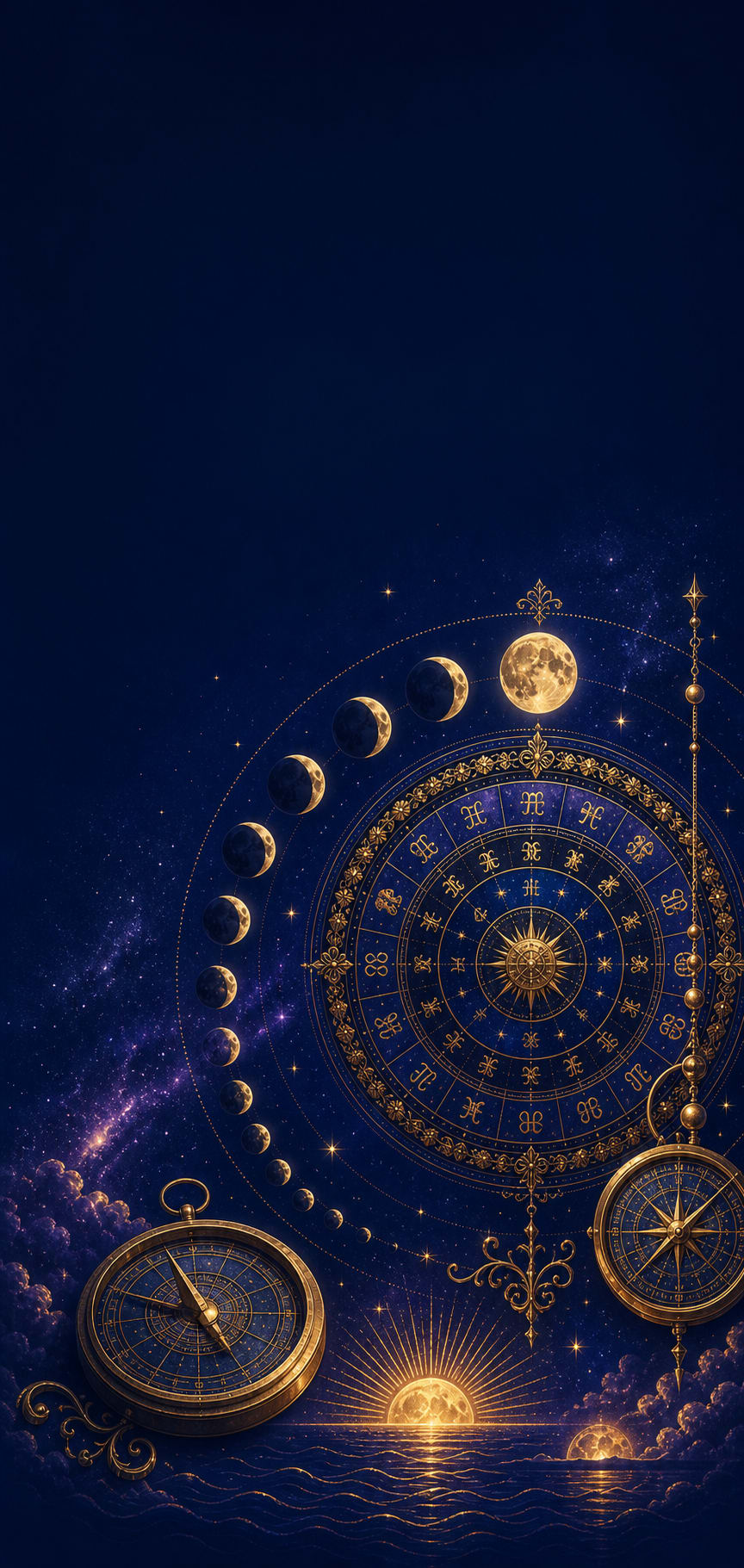 Lunar calendar, moon phases, and celestial timing instruments