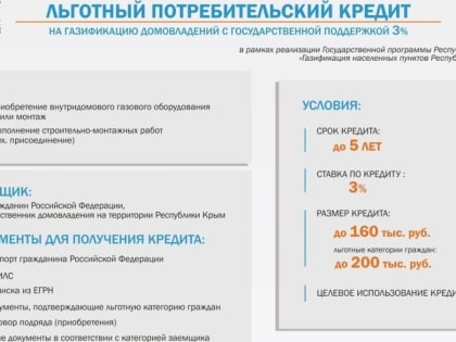 Федеральная программа льготного кредитования под 3% на газификацию домовладений