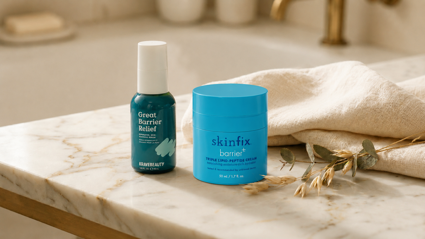 Skin recovery progress showing calmer, more hydrated skin after barrier repair