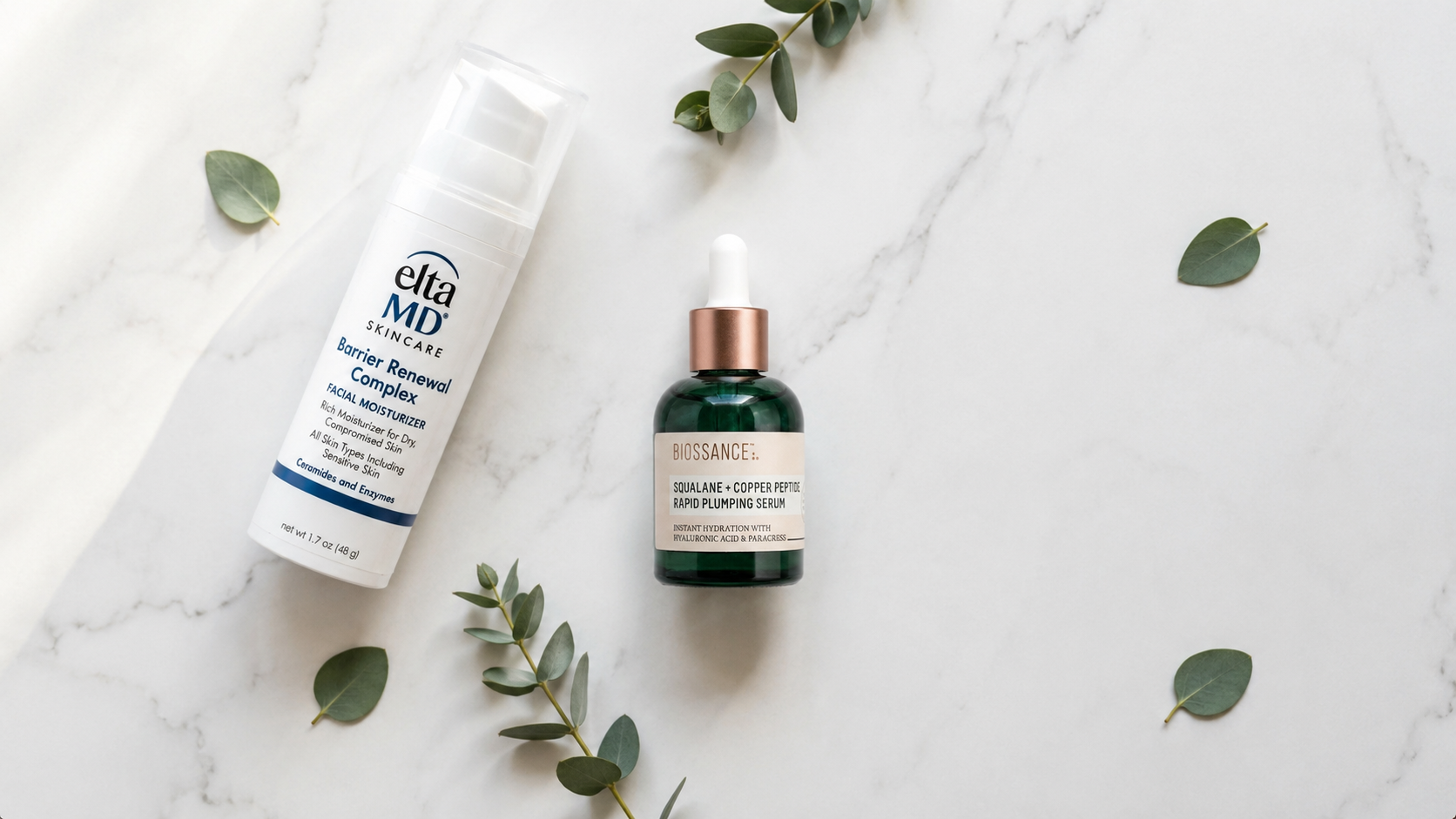 Peptide serum and barrier cream products used in the 30-day retinol-free experiment