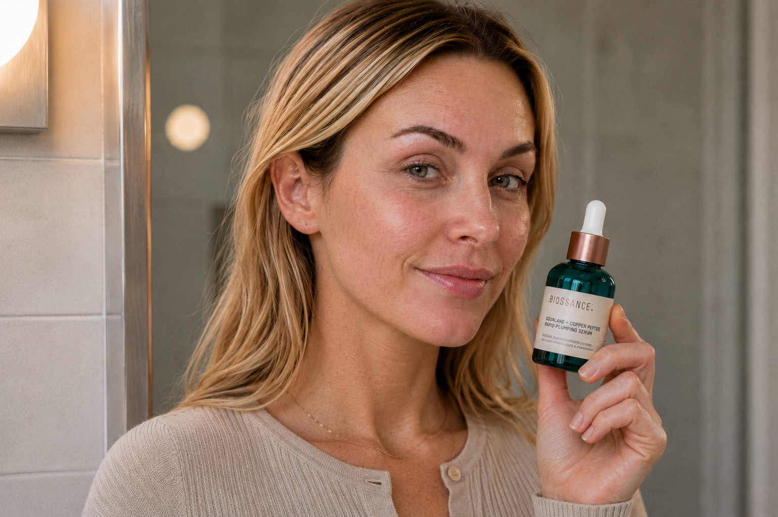 Day 30 results — glowing, calm, healed acne-prone skin after peptide protocol