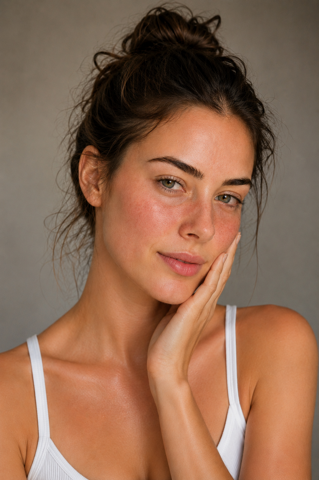 Baseline skin condition before stopping toner — visible redness across cheeks and chin