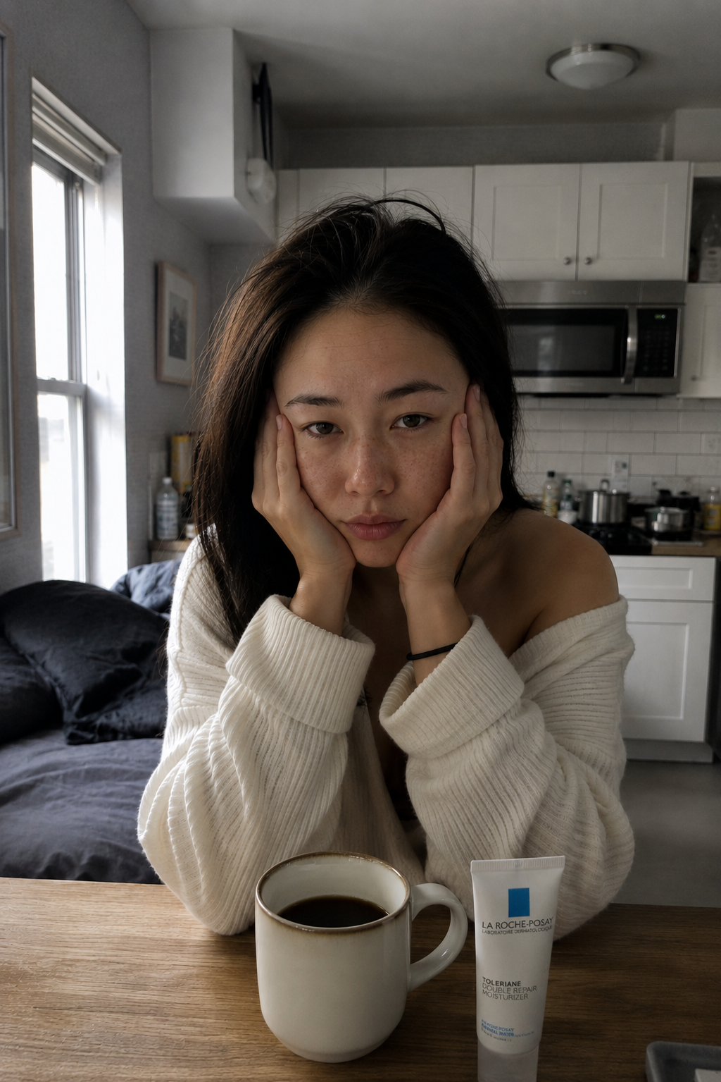 Woman with clear glowing skin after switching from retinol to azelaic acid — 30-day acne and dark spot experiment by GlowingSkinhub.com