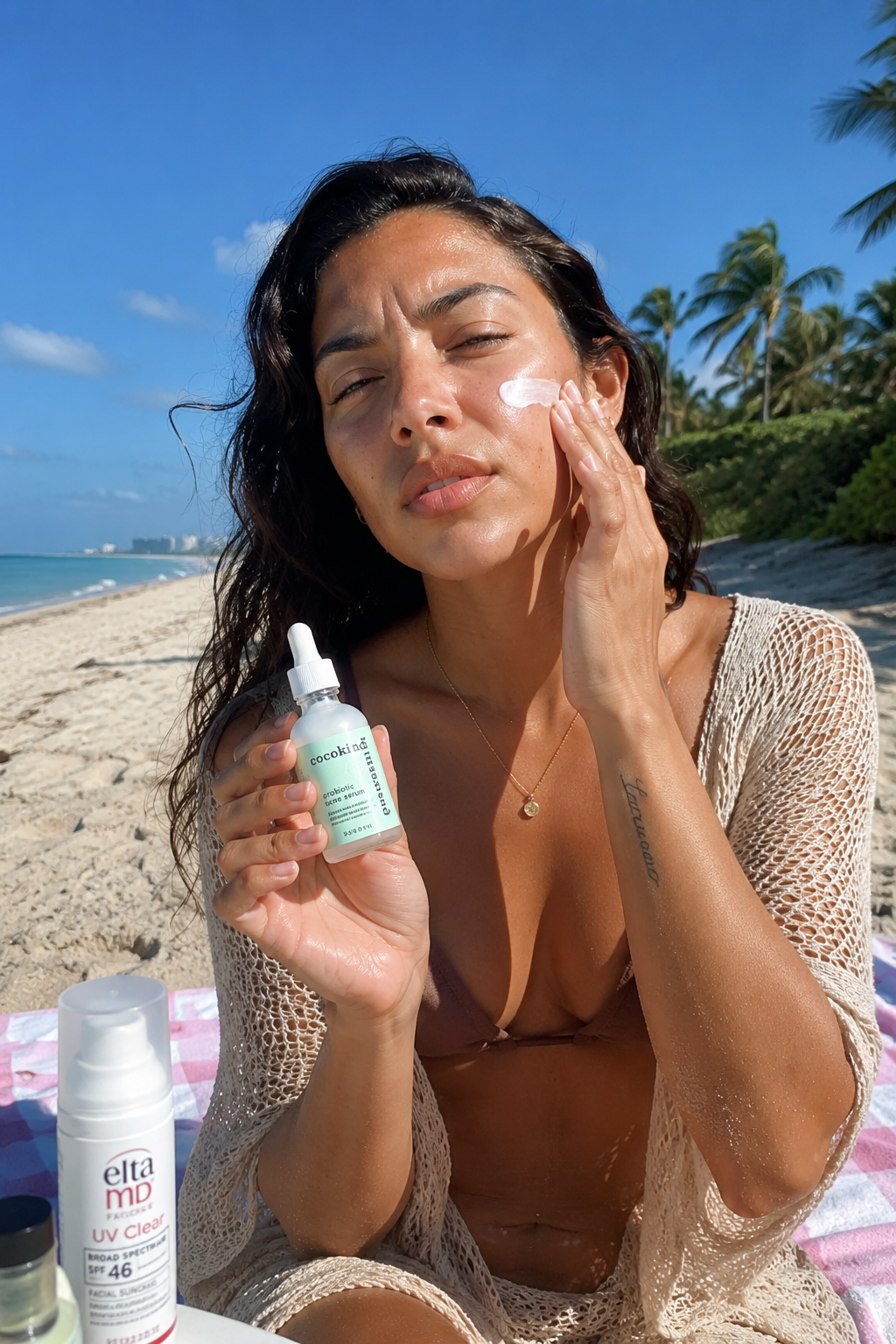 Three skincare products arranged simply on a warm surface — representing a stripped-back barrier repair routine