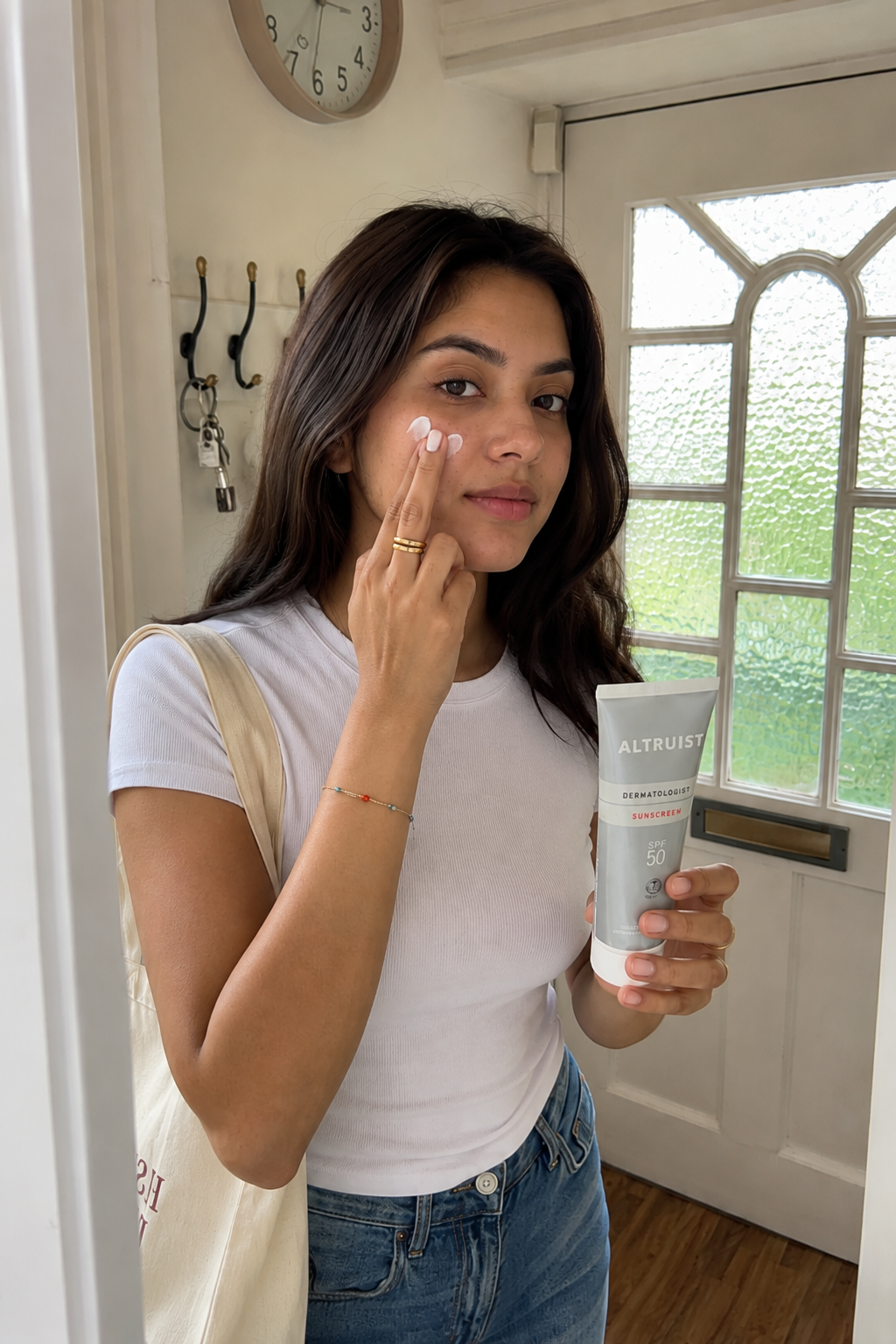 Woman drinking collagen powder in morning light — 30 day skin experiment