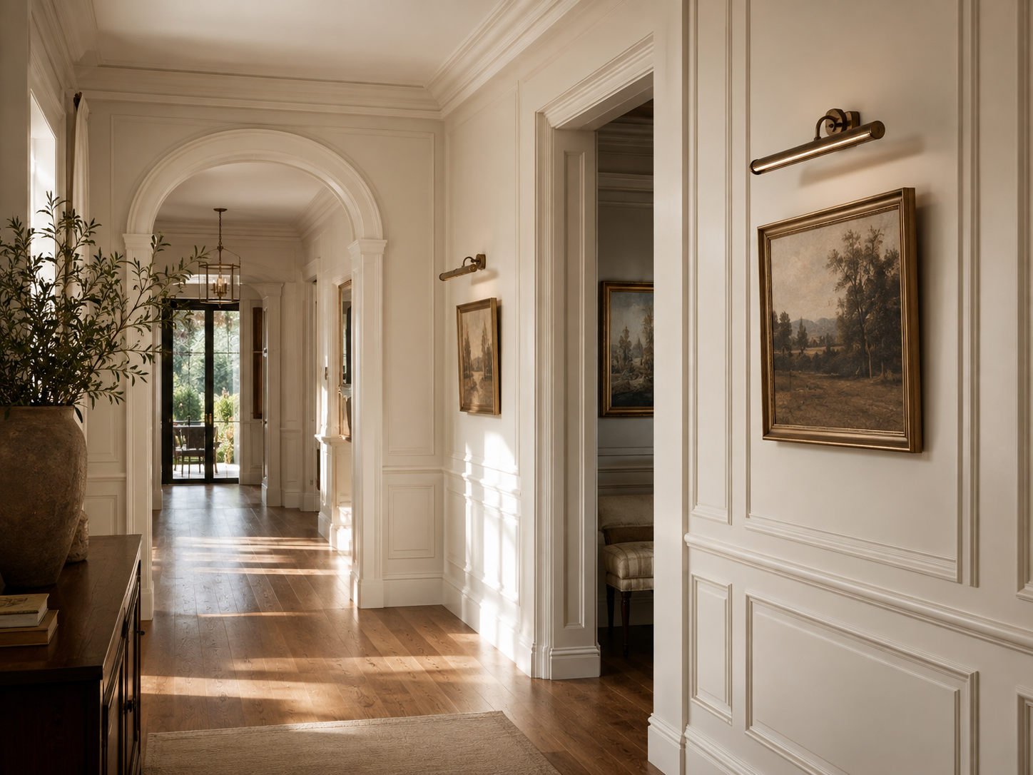 Elegant interior showcasing architectural molding, paneling, and refined trim details