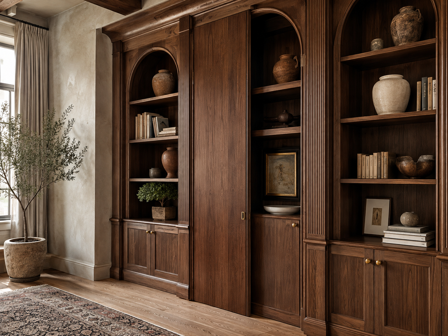 Custom cabinetry and bespoke shelving crafted with exceptional attention to detail and material quality