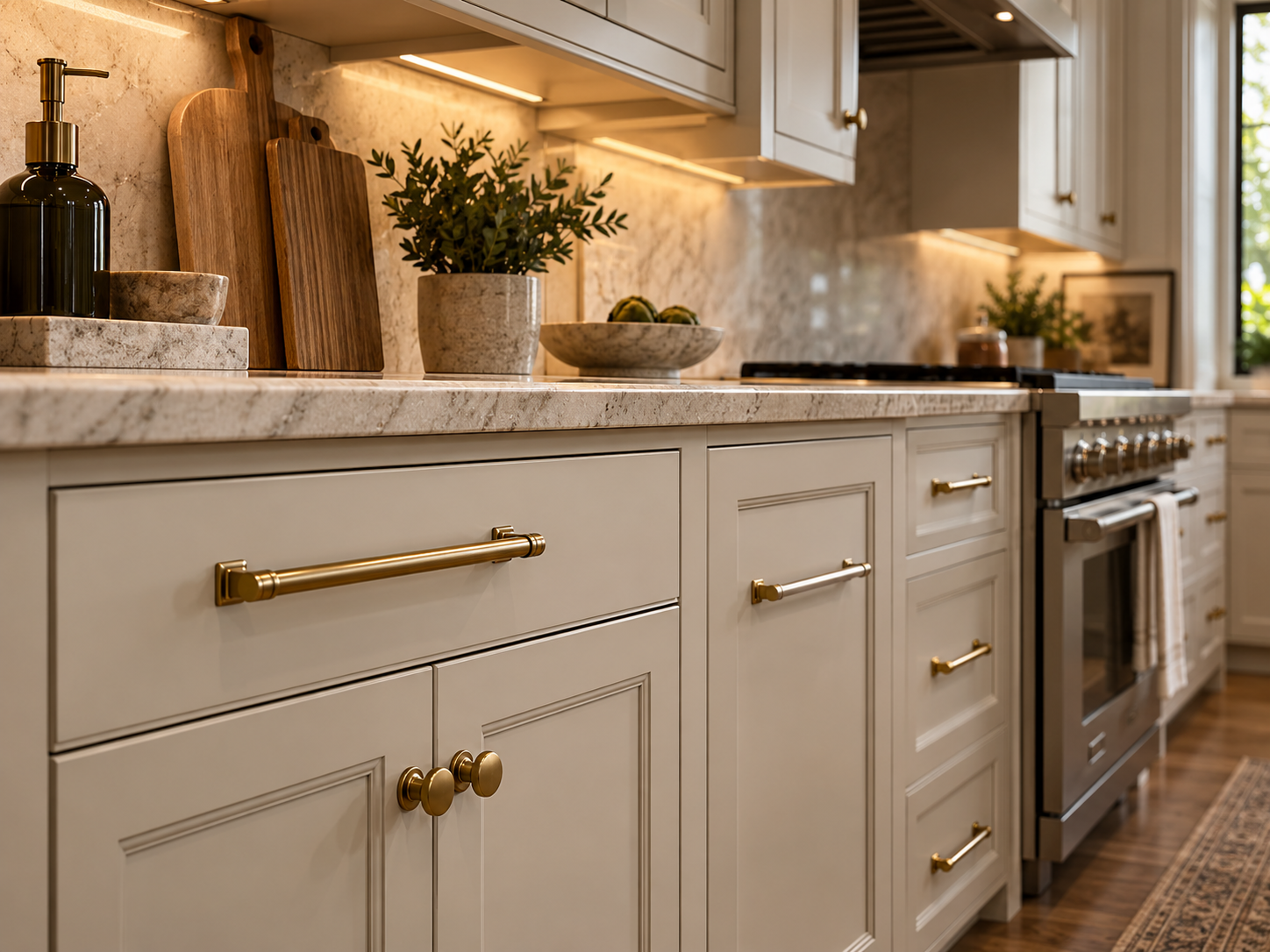 Refined kitchen hardware and cabinet handles