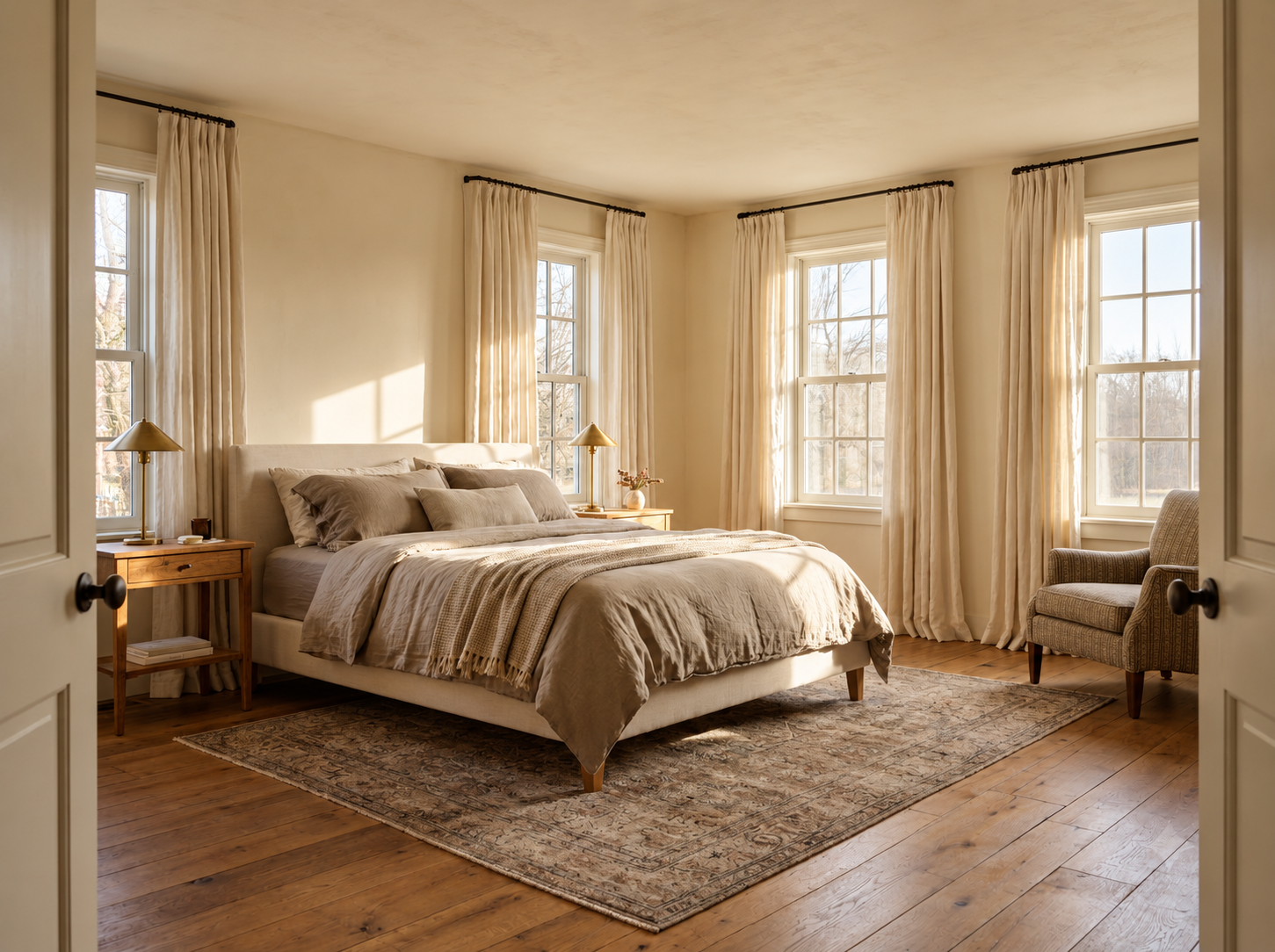 Bedroom filled with soft natural daylight creating a calm and inviting atmosphere