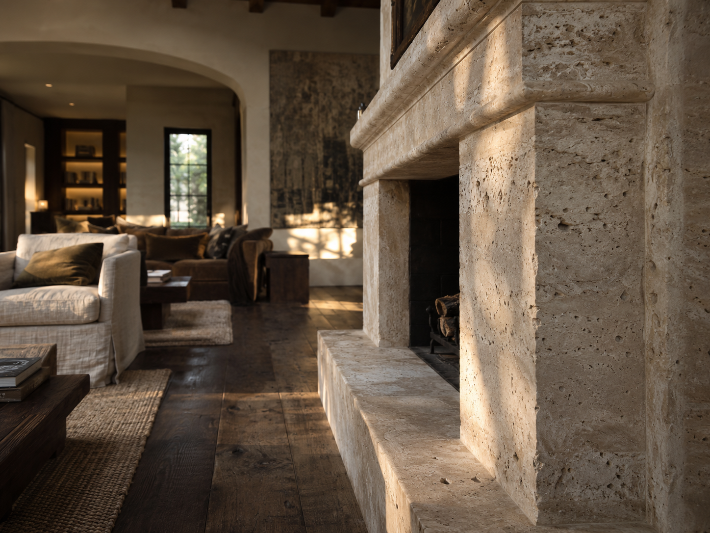 Living room with deep, rich colour tones adding depth, sophistication, and warmth to the interior