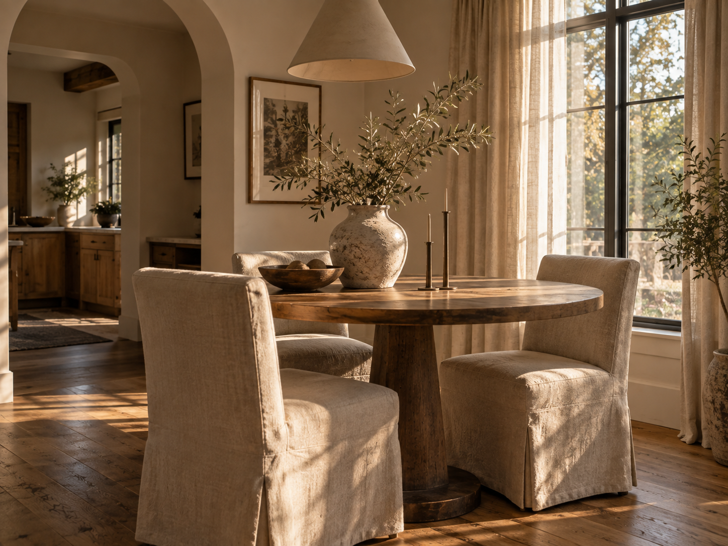 Well-proportioned living room furniture arranged with generous scale and considered spacing