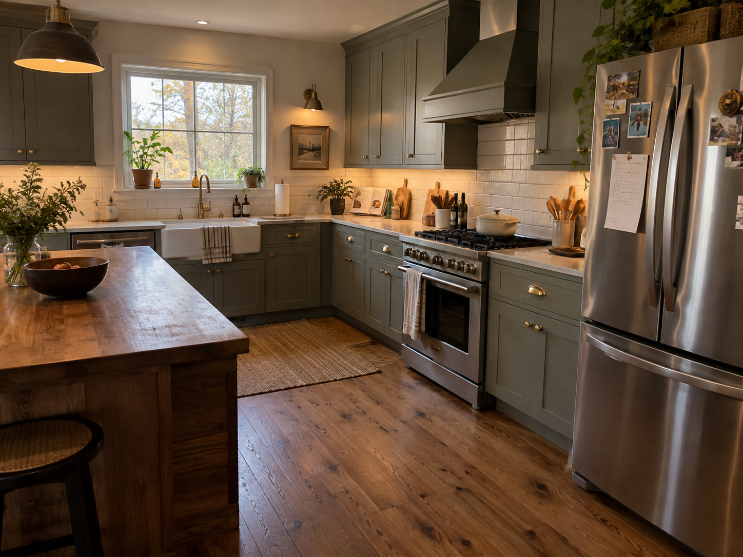A beautifully designed kitchen with clean lines, warm cabinetry, and elegant proportions