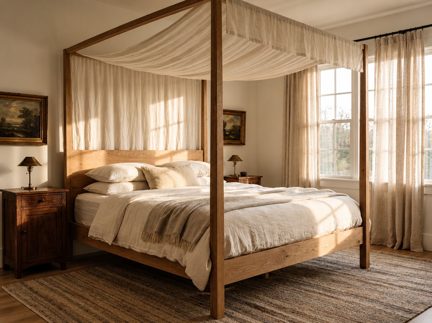 Private reading or relaxation corner carved out within a quiet luxury bedroom interior
