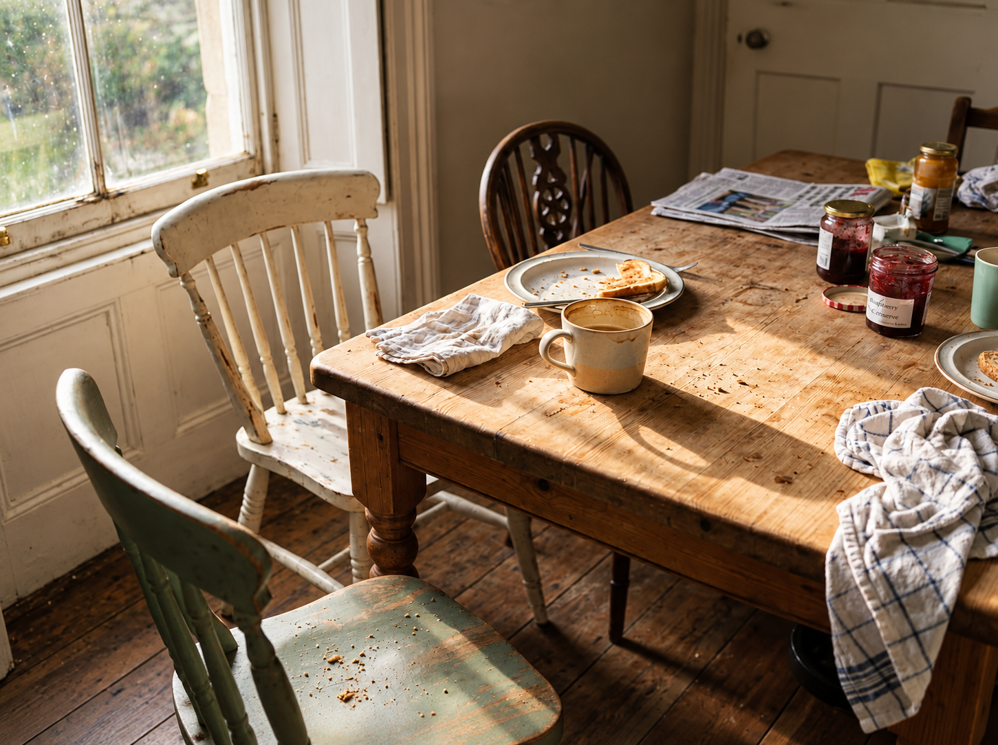 Honest and warm home interior showing the small details of everyday life that make a space feel genuinely inhabited
