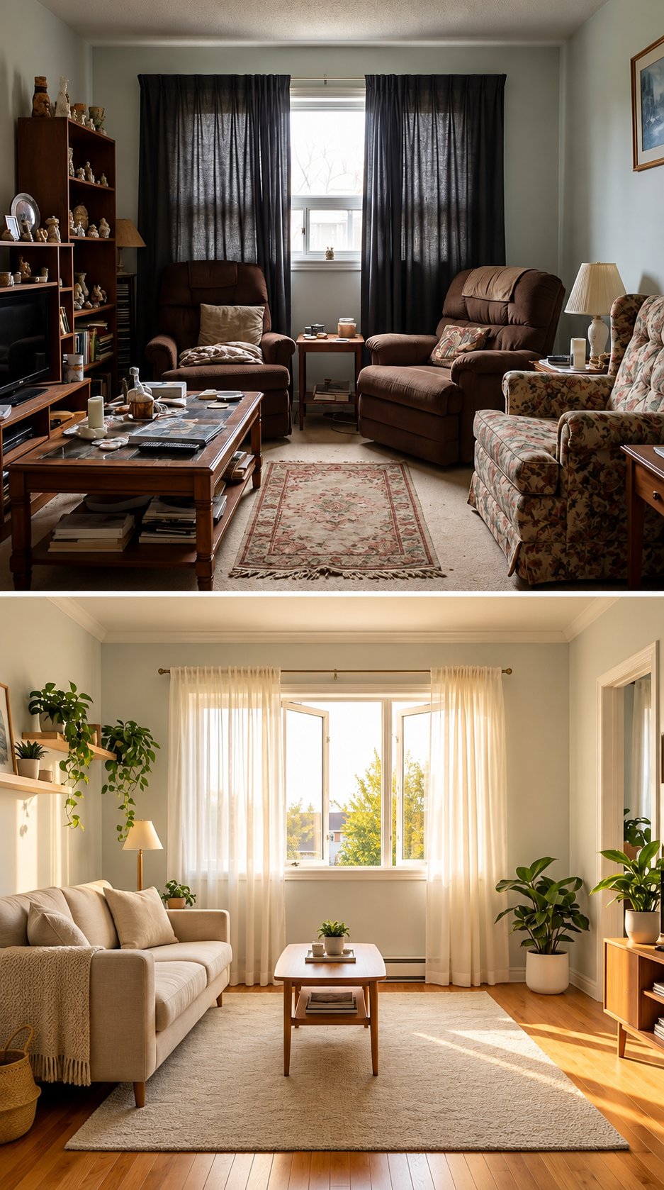 Airy open living room with easy furniture flow and minimal décor