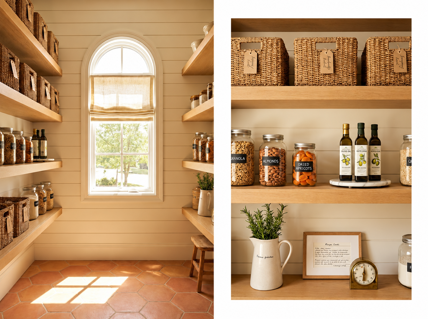Interior storage styled as part of the home design rather than hidden or afterthought