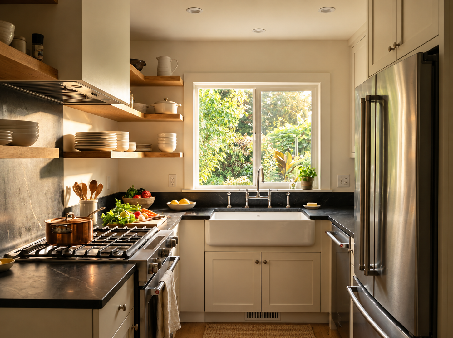 Functional kitchen layout designed around natural cooking flow and daily movement through the space