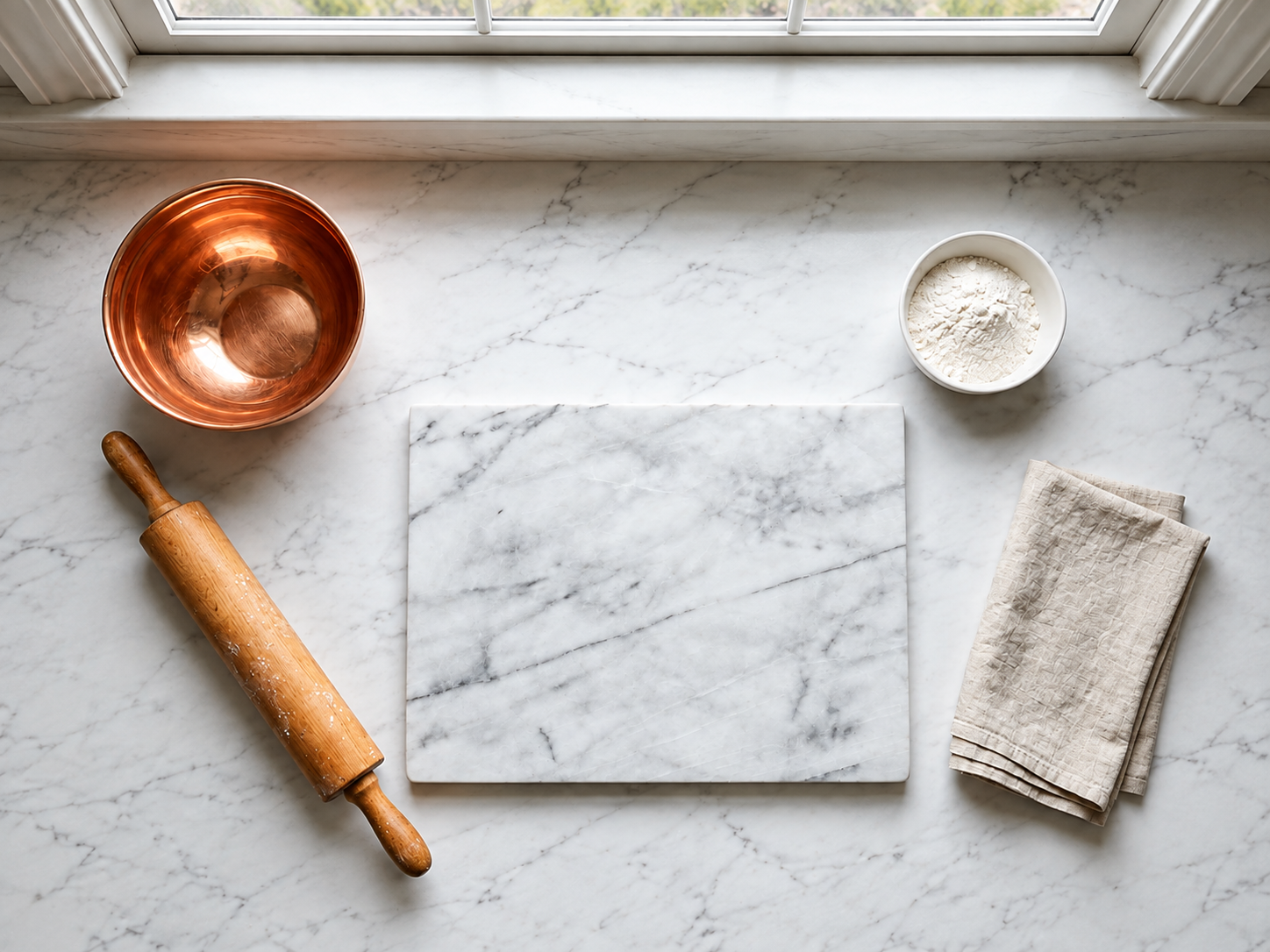 Kitchen with a considered colour palette giving the space warmth, personality and a calm visual identity