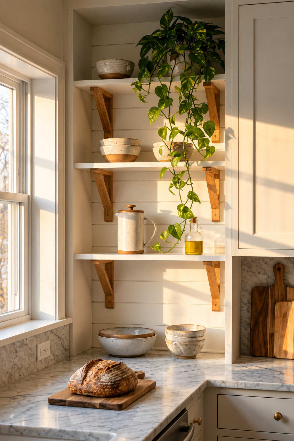 Kitchen designed to make everyday cooking and preparation tasks feel calm enjoyable and more considered