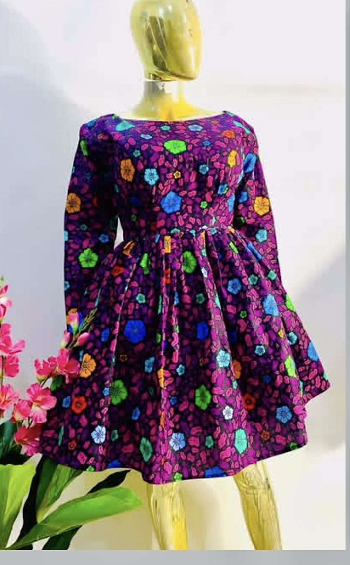 ankara skater dress MELODY BELTED SKATER DRESS AFRICAN ANKARA PRINT 2XL