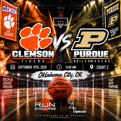 94ft. Exposure | R.U.N SHOWCASE | 11:40am | Court 2 | Clemson vs Purdue