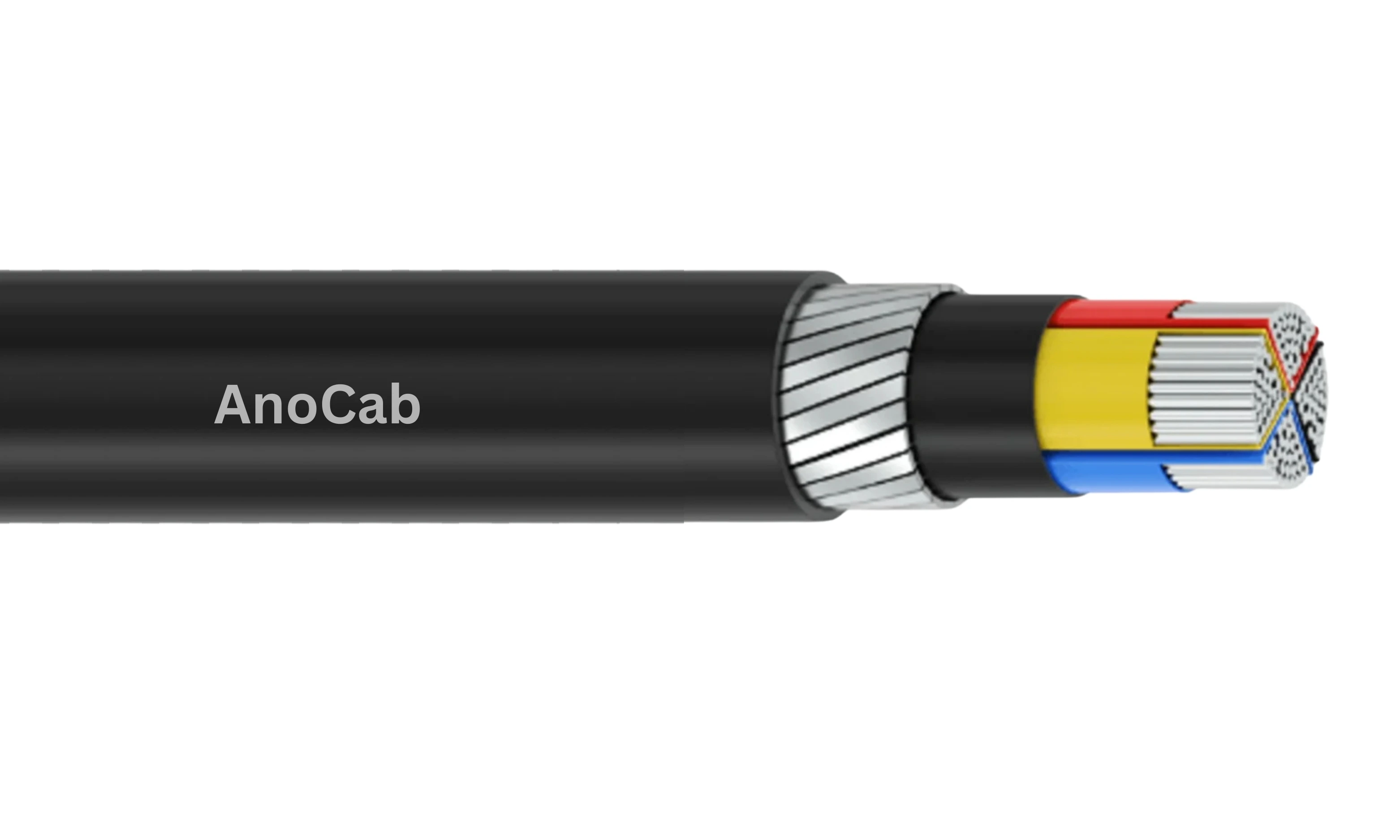 Multi core XLPE insulated aluminium armoured cable side view