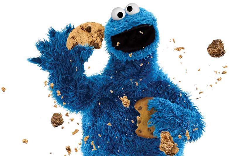 Cookie Monster eating cookies