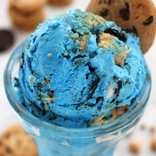 Blue cookies ice cream.