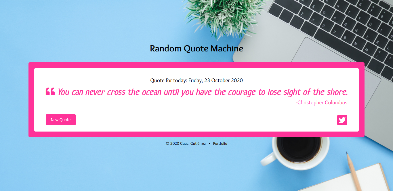 GitHub - GuaciG/random-quote-machine: Random Quote Machine project made ...