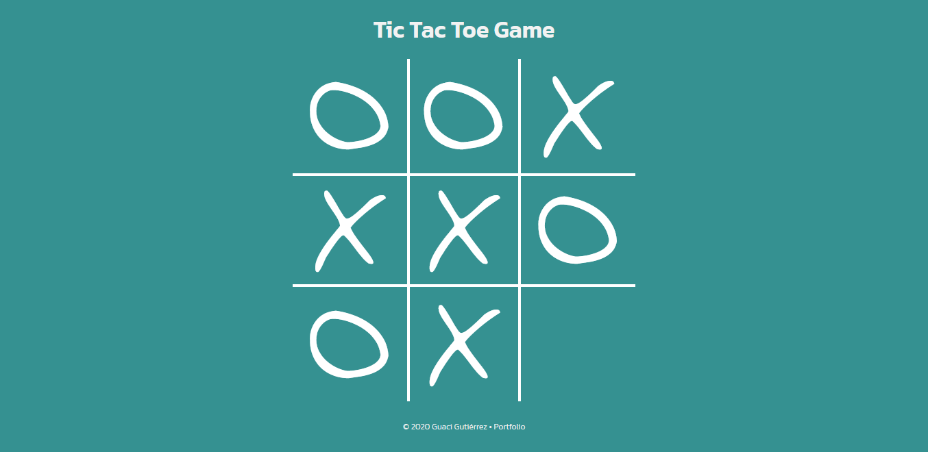 Github Guacigtic Tac Toe Game Tic Tac Toe Game Built In Html Css And Vanilla Javascript 2709