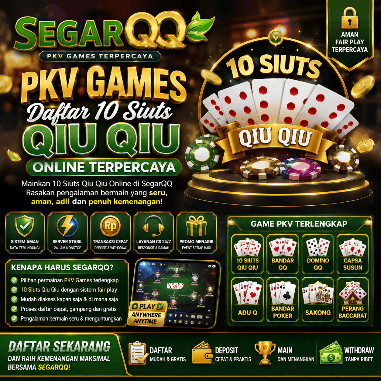 SegarQQ: Pkv Games Daftar 10 Siuts Qiu Qiu Online Terpercaya
