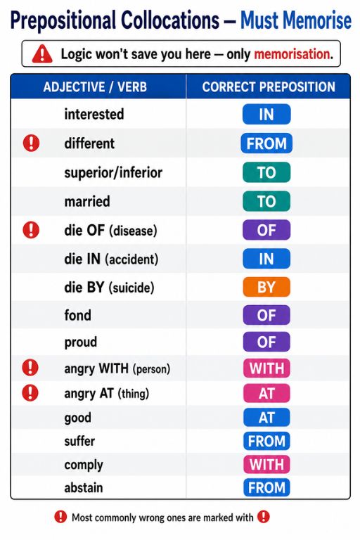 Prepositional Collocations Prepositional Collocations