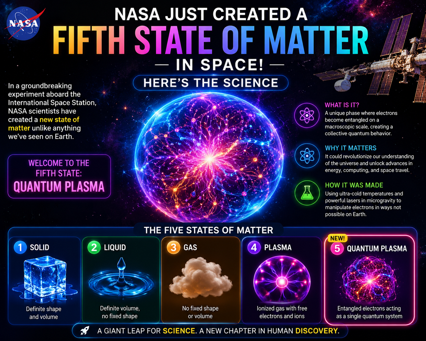 NASA Just Created a "Fifth State of Matter" in Space - Here's the Science