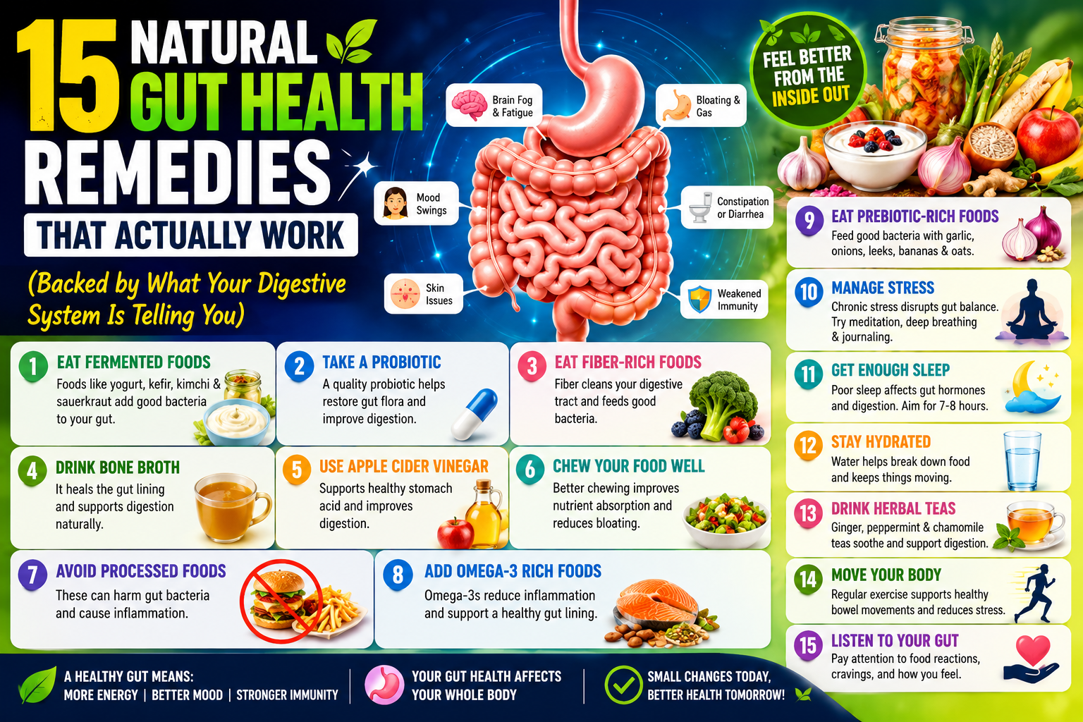 15 Natural Gut Health Remedies That Actually Work (Backed by What Your Digestive System Is Telling You)
