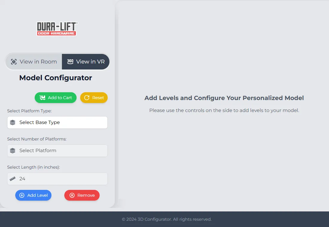 Dura-Lift 3D Product Configurator