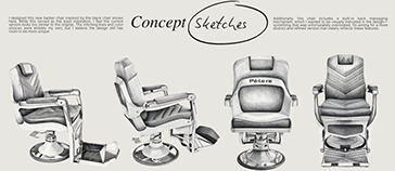 Barber Chair 3D Animation Renders