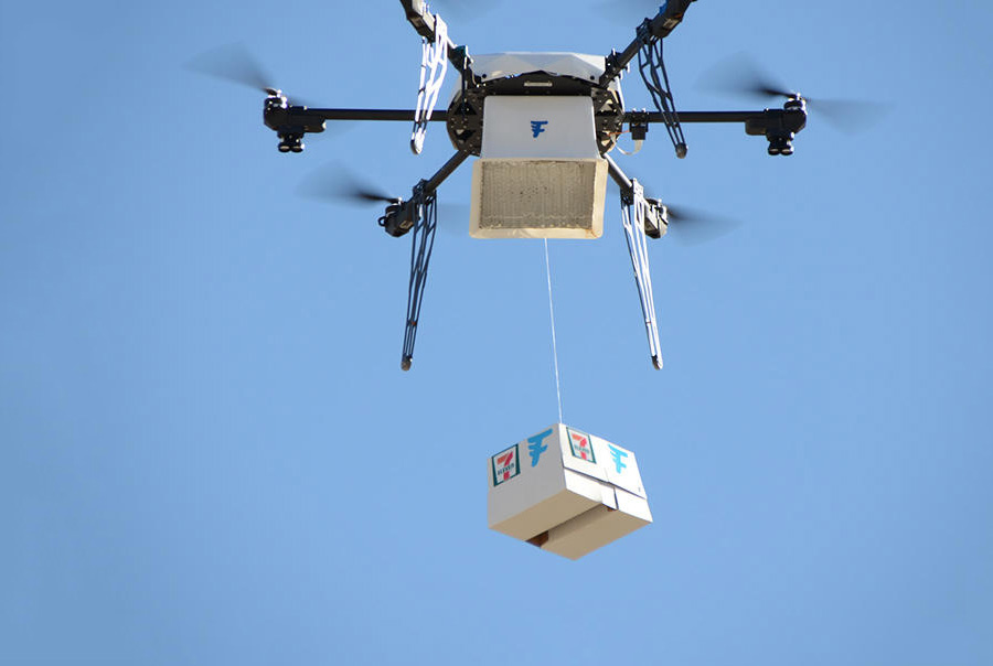 Drone Delivering Package