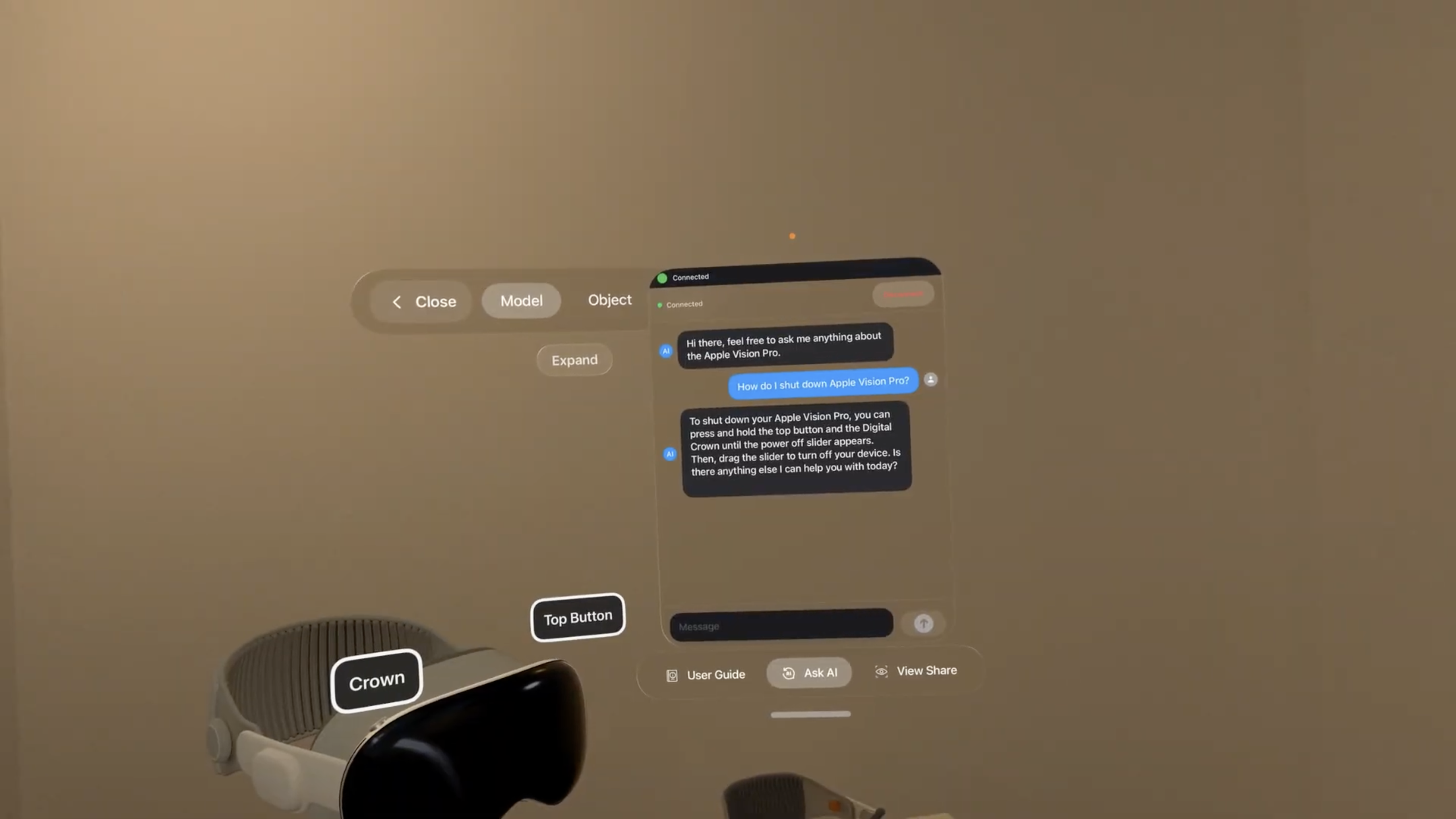 AI Knowledge Assistant chat interface in the Immersive Suite