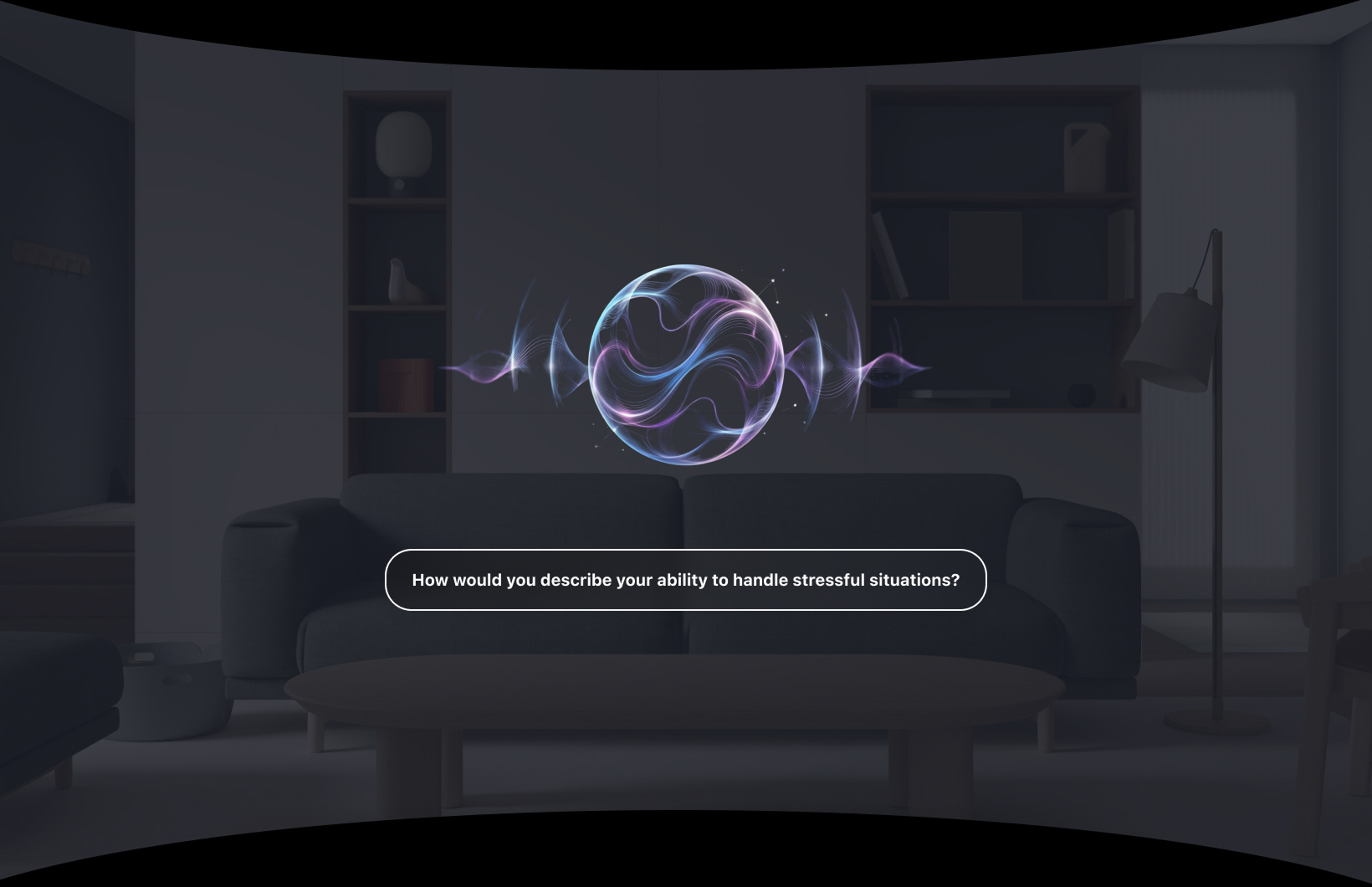 Candidate completing a VR JobMatch AI voice interview assessment.