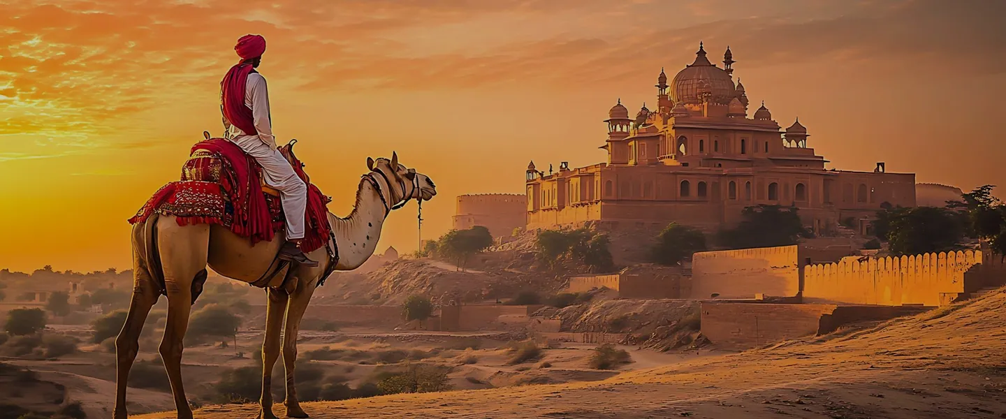 The Taj Mahal at sunrise reflected on the Yamuna river