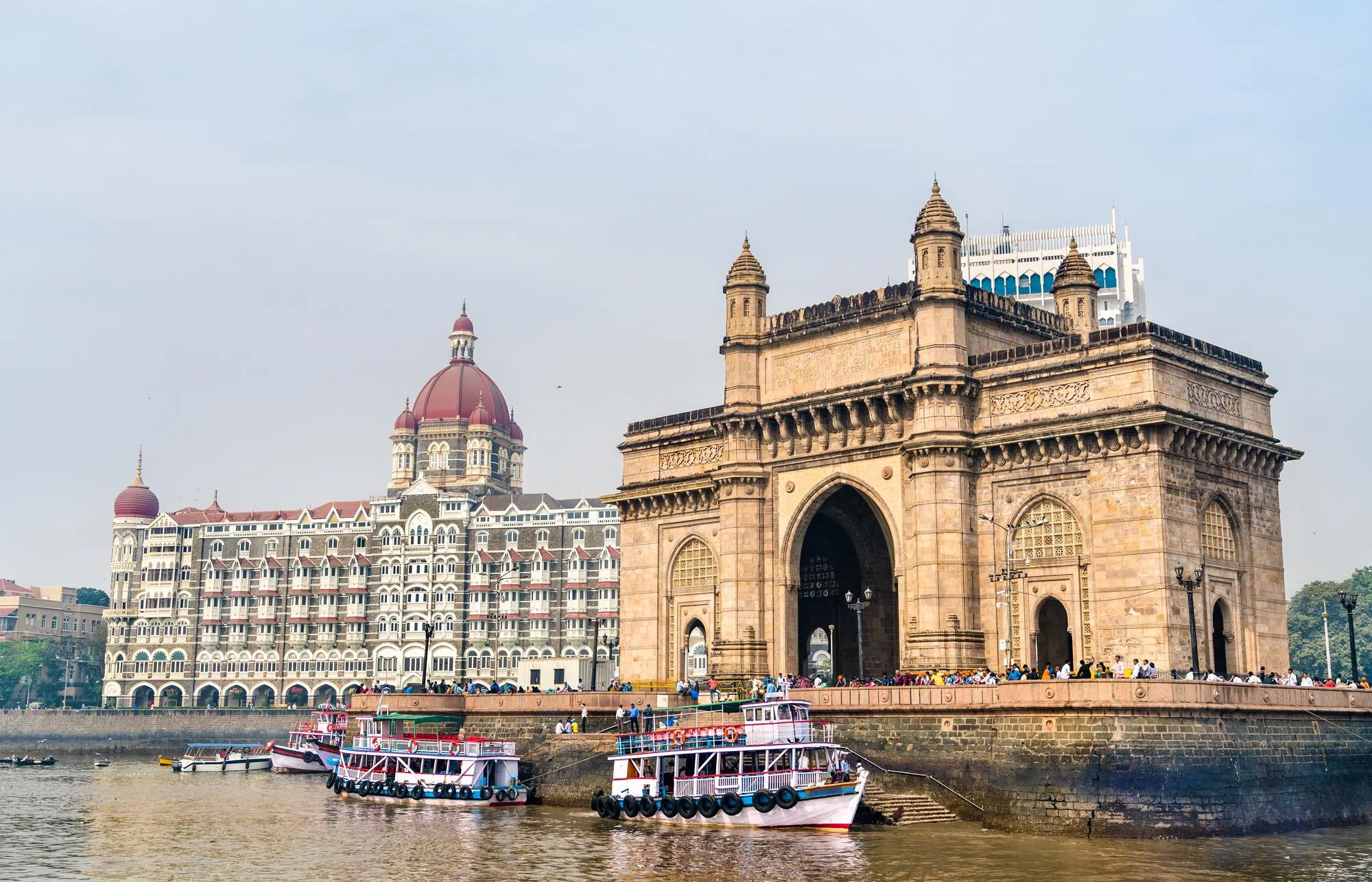 The Gateway of India and Taj hotel in Mumbai