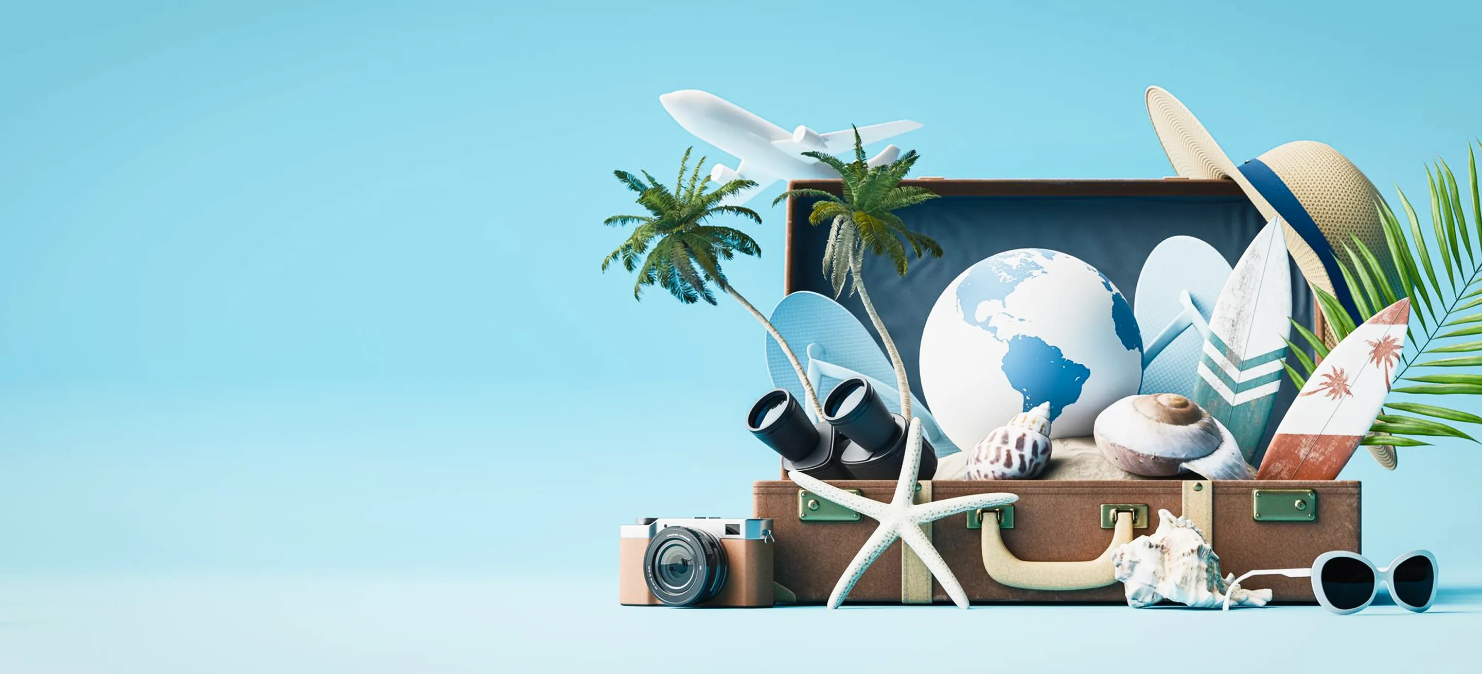 Relaxing luxury travel scene