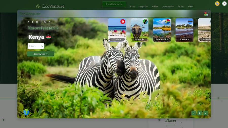 EcoVenture nature destination page powered by myNaturevista