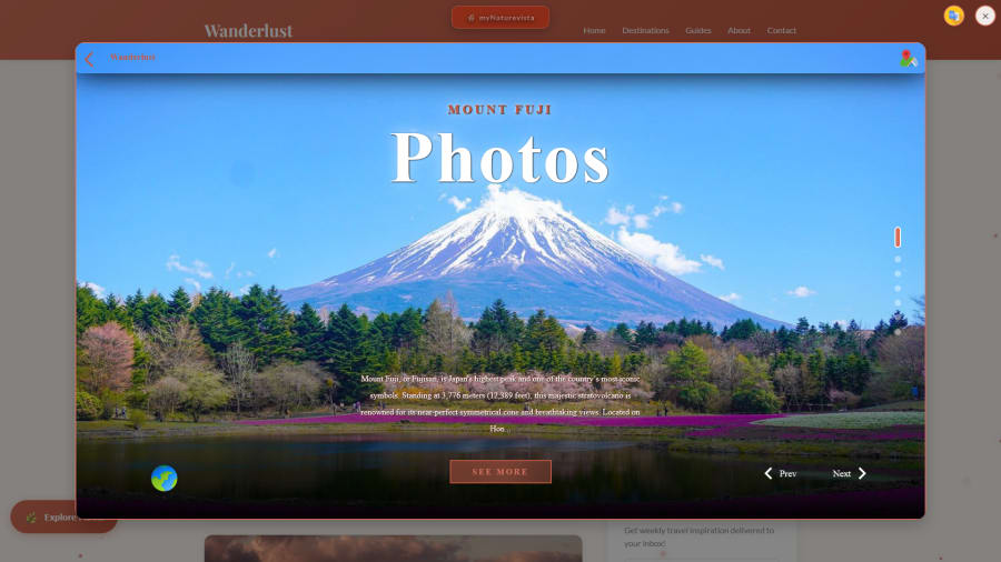 Wanderlust destination discovery with myNaturevista platform