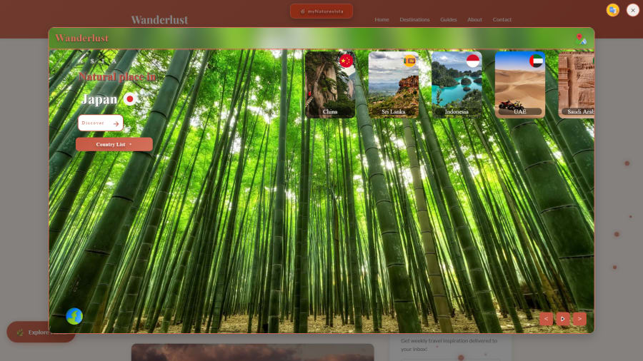 Wanderlust natural places page powered by myNaturevista