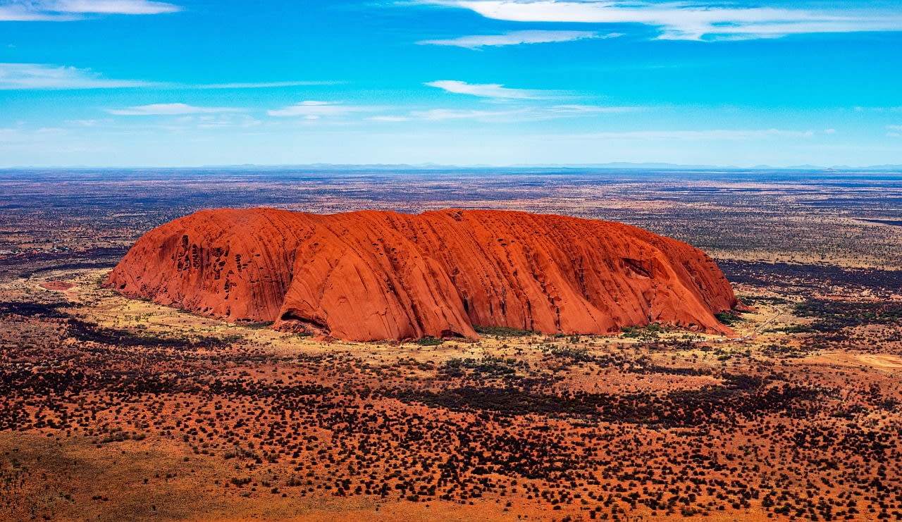 Uluru at sunset in the outback