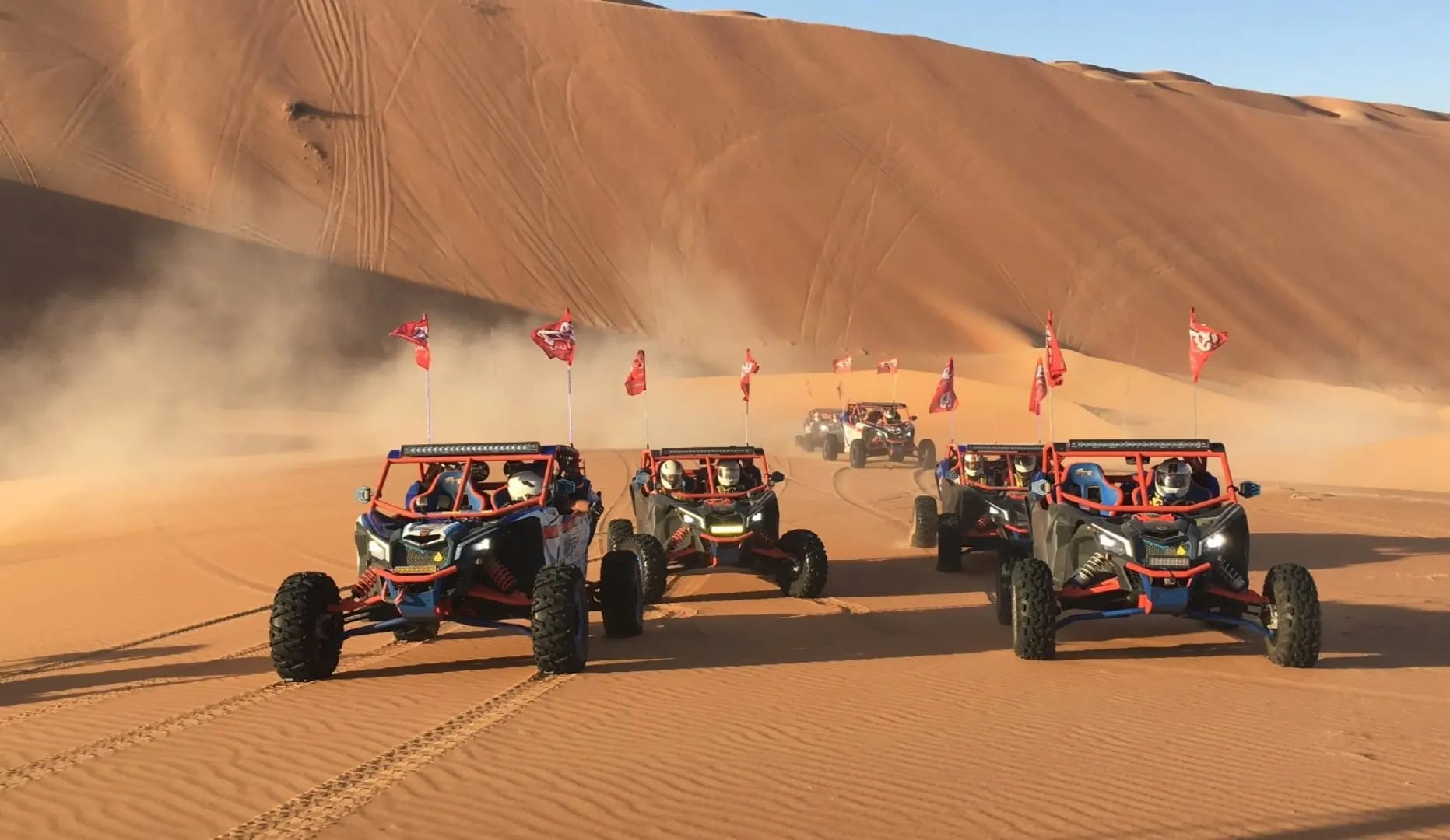 Desert vehicles in the desert, Sahara Liwa