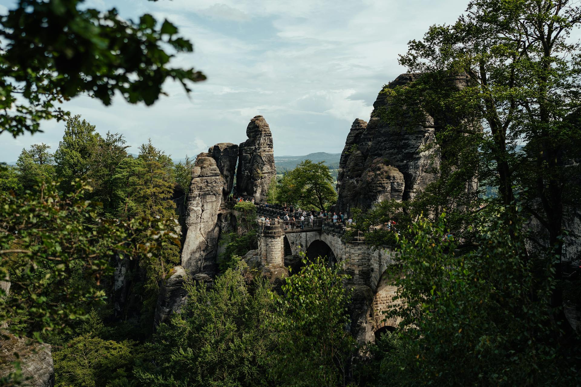 Bastei Bridge landscape view 0