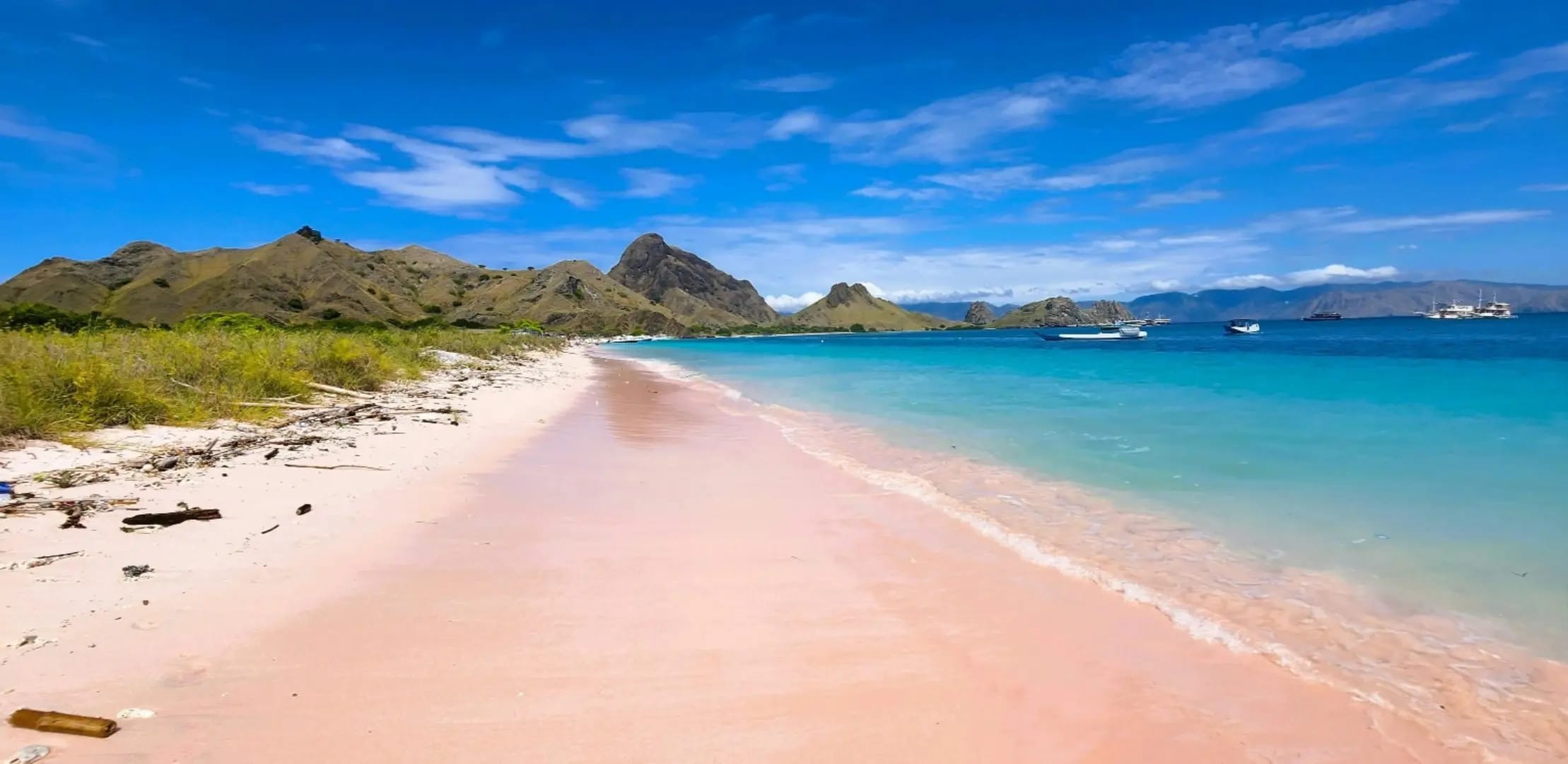 Beach with mountains in the background, Komodo Island
